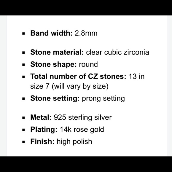 14k Rose Gold Eternity CZ Ring - Picture 8 of 8